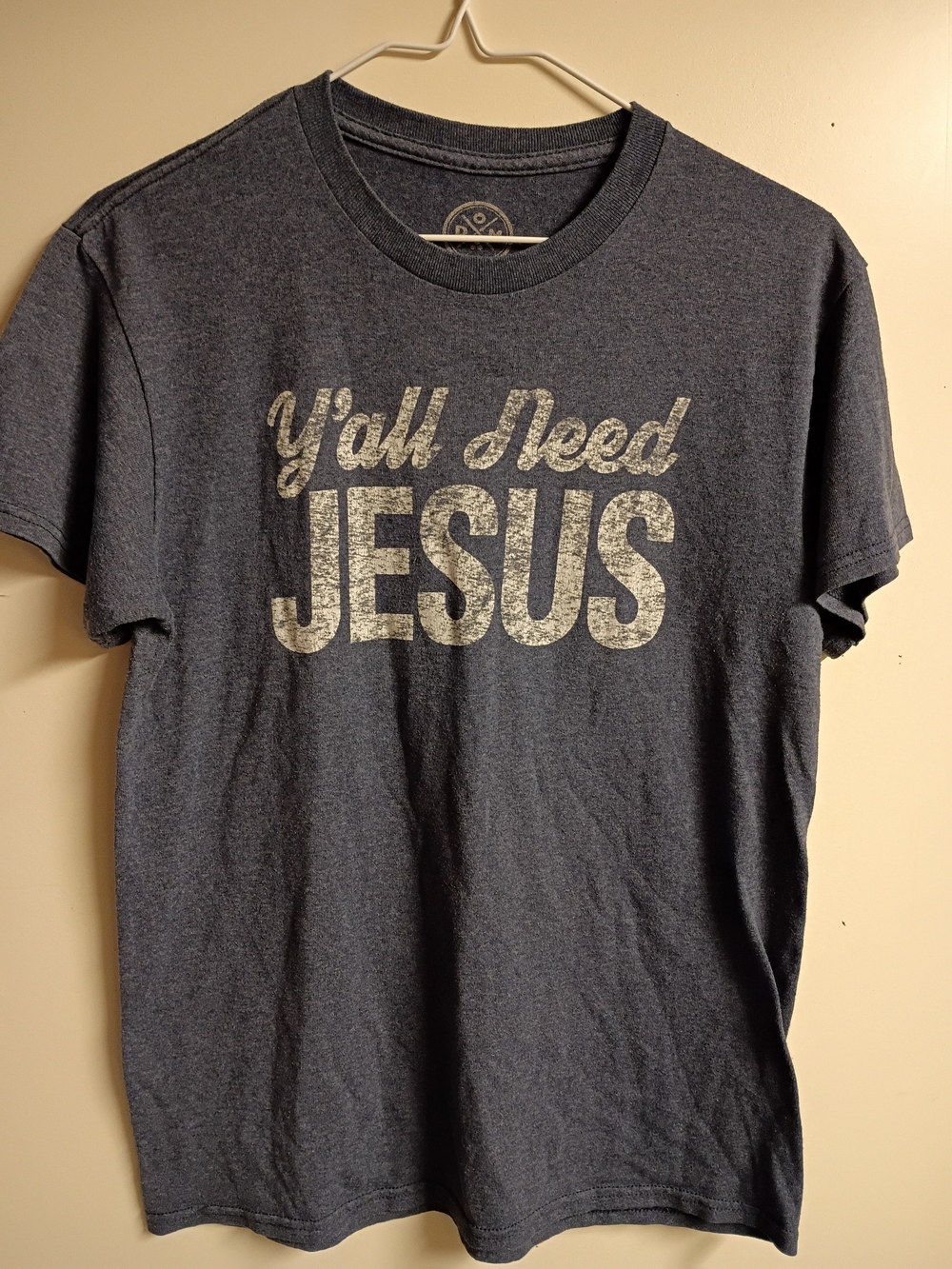 Navy Graphic 'Y'all Need JESUS' Short Sleeve Tee
